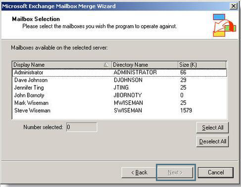 select mailbox