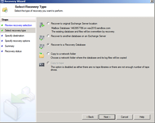 dpm-2010-recovery wizard